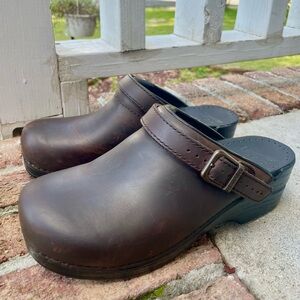 Dansko Brown Leather Mules